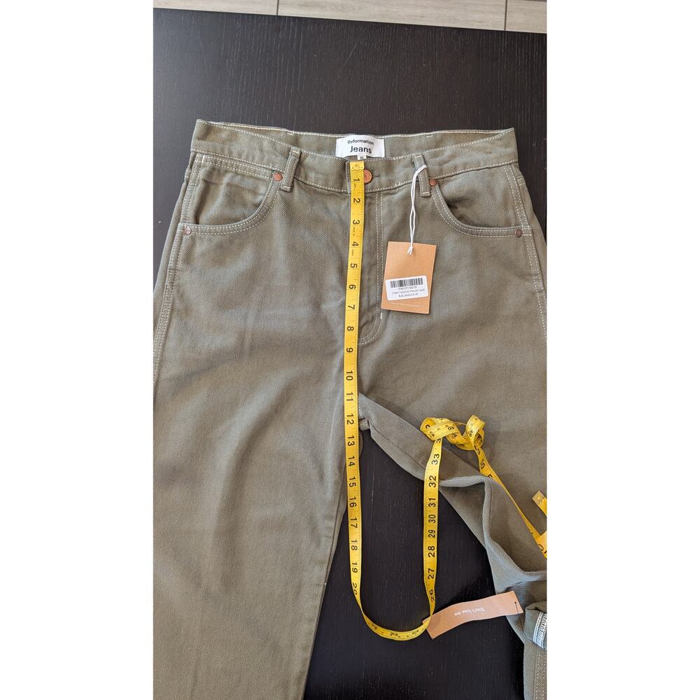Reformation Jeans Size 30 Cowboy High Rise Straight Jeans Kalamata Green NWT - Picture 6 of 8